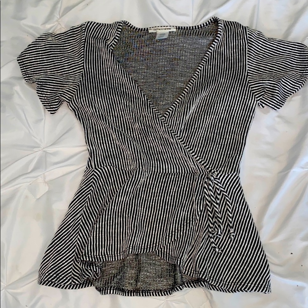 Black and white blouse